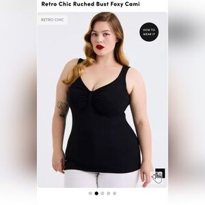 NWT Torrid Black Retro Chic Ruched Bust Foxy Cami - Torrid Size 1